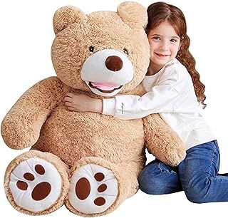 Giant Teddy Bear Stuffed Animal,Large Plush Toy Big Soft Toys,Huge Life Size Jumbo Cute Fat Bears Animals,Gifts for Kids (Brown, 100cm)