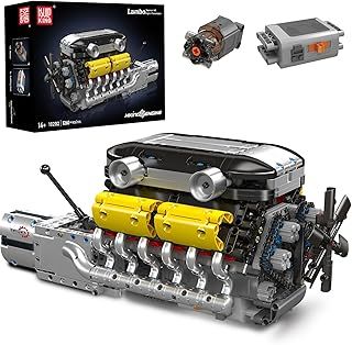 Mould King 10202 Technik Supercar V12 Engine Building Blocks Toy, Car Engine Clamping Blocks Construction Kit Gift for Boys Girls 8+ (1260+ Pieces)