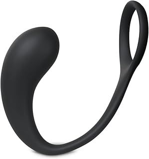 Prostate Massager Butt Plug Anal Toy with Cock Ring, Black