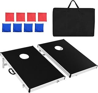 Bean Bag Toss Game, Foldable & Portable Corn Hole Game with 2 Boards, 8 Sandbags and 1 Carry Bag, Sand Bag Throwing Game Set for Parks, Backyards, Campgrounds, Beaches
