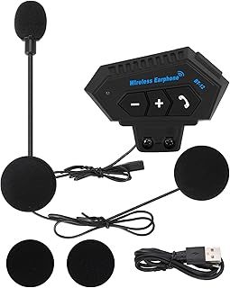 Helmet Bluetooth Headset, Motorcycle Helmet Bluetooth Headset Motorcycle Motorbike Accessories with Batteries for Speakers Hands Free, Music Call Control