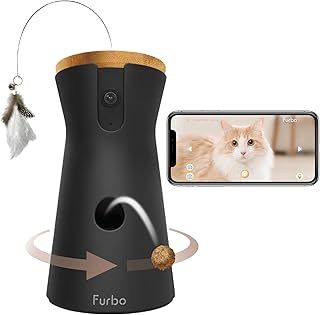 Furbo 360° Cat Camera [BASIC CAMERA]: Pet Monitor w/App, Rotating 360° View, Colour Night Vision, Auto-Tracking, Treat-toss, Meowing Alert. Loved by millions of pet parents worldwide