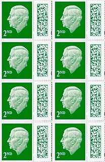 King Charles 2nd Class Stamp UK (8 Pack) Book | QR Barcoded Self Adhesive | Postage Stamps for Standard Mail | Book of Stamps | Stamps Online | UK Letter Postage Stamps