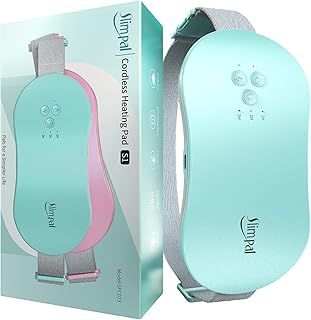 Slimpal Period Pain Relief Heating Pad, Portable Menstrual Heating Pad with 3 Timer Auto Shut Off, Electric Heat Belt for Period Cramps with Massager, Gifts for Women Girls, Aqua
