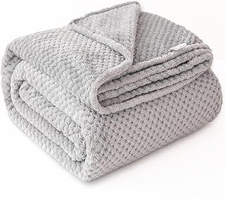 GLS Home Luxury King Size Waffle Honeycomb Throw, Soft Lightweight Warms Couch Bedspread, Travel & Sofa Use (Grey, 200x240cm)