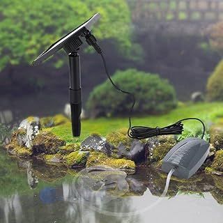 Garden mile Solar Powered Submersible Garden Pond Oxygenator Air Pump Oxygen Aerator Pool Aquarium Tropical Fish Tank Water Fountain Hydroponics 120 Litres Hourly Flow Rate