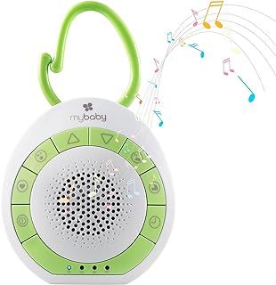 MyBaby SoundSpa On‐The‐Go Baby Soother Sleep Aid, 4 Soothing Sounds, Adjustable Volume Control and Clip for Prams, Buggies, Strollers, Changing Bags, Small and Lightweight, Auto Timer