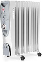 Pro Breeze Oil Filled Radiator with 11 Fins - Slim Electric Radiator - Portable Oil Heater with Built-in 24 Hour Timer, 3 Heat Settings, Adjustable Thermostat (White Radiator)