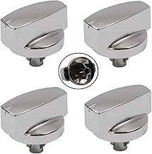 Genuine Belling 444445412 444445413 1000DF Oven Cooker Knob Function Control Switch (Silver/Chrome, Pack of 4 Knobs)