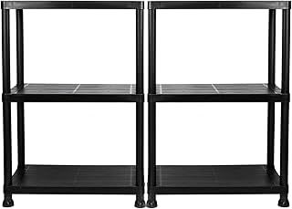 Garage Storage Shelves Black Plastic Shed Office 3 4 or 5 Tier Shelving Unit (2, 3 Tier)
