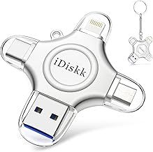 iDiskk 512GB Photo Stick for iPhone, 4 in 1 iPhone lightning USB Flash drive,External iPhone Memory Sticks iPad Storage work with latest iPhone USB-C device Android Phone Mac and Computer