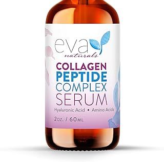 Collagen Peptide Complex Serum by Eva Naturals (60ml) - Best Anti-Aging Face Serum Reduces Wrinkles and Boosts Collagen - Heals and Repairs Skin while Improving Tone and Texture