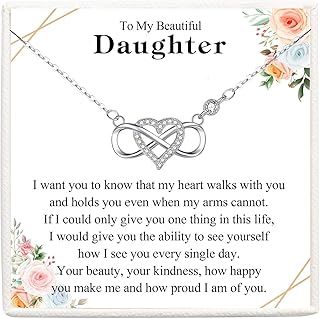 Gifts for Daughter Granddaughter Niece, Infinity Heart Necklace Gifts for Teenage Girls, Jewellery Presents for Daughter Granddaughter Niece Birthday Graduation Christmas Gifts