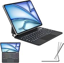 TECHGEAR Magic Keyboard for Apple iPad Air 11" (M3 2025/M2 2024, Air 5th/4th Gen, Magnetic Floating Stand, Precision Multi-Touch Trackpad, 7 Color Backlight, QWERTY for iPad Pro 11" (4th/3rd/2nd/1st)