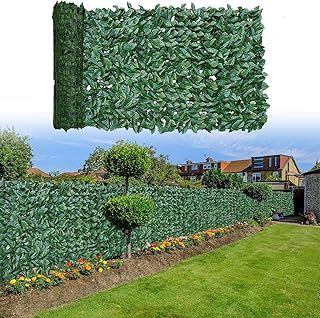 HUIMO Artificial Ivy Privacy Fence Screen, Fence Screening, Trellis with Faux Ivy Vine Leaves, Artificial Hedges Panel for Inddor Outdoor Balcony Wall Garden Decor 0.5 x 3 Meter