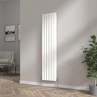 NRG 1800x408 Vertical Column Designer Radiator Gloss White Double Flat Panel