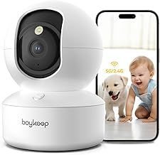 Pet Camera, 2K 3MP Dog Camera, 360° WiFi Cameras with APP, Indoor Cameras for Baby Cat Puppy CCTV, 2-Way Audio, Night Vision, New 5GHz Version, 12s Free Cloud Storage
