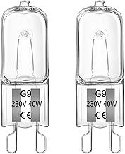 G9 40W Halogen Oven Bulbs, Dimmable, 300℃ Heat Tolerant, 2700K Warm White, 520LM, G9 Capsule Bulb for Oven, Wax Burner Bulbs, Cooker Hood, Table Lamps, 2 Pack