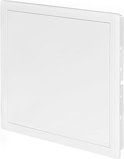 Awenta 300 x 300 mm Plastic Access Panel Door - White Opening Flap Cover Plate - Inspection Hatch - Door Latch - Concealed Hinge - Removable Door - Paintable Smooth Surface (12 x 12 Inches)