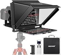 NEEWER X12 14 inch Aluminum Alloy Teleprompter for iPad Tablet Smartphone DSLR Cameras with Remote Control, Carry Case, APP Compatible with iOS/Android for Online Teaching/Vlogger/Live Streaming