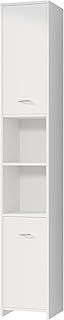 CASARIA® Bathroom Storage Unit | Slim Tall Cabinet | Freestanding Tallboy Cupboard | 6 Adjustable Shelves | Narrow Storage Cabinet | 180 x 30 x 30cm | White