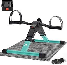 EVOLAND Pedal Exerciser Arm and Leg Pedal Machine, Foldable Mini Exercise Bike Sit Down Exercise Fitness with LCD Display for Home Office Workout
