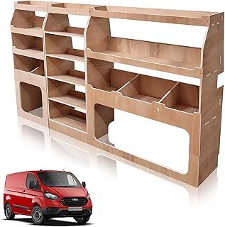 Van Racking fits Ford Transit Custom (Short (L1) Wheelbase) Plywood Easy Self Assemble Tool Storage Shelving - Fitting Fixtures Included - (Driver Side)