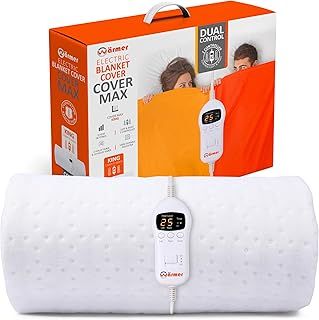WARMER Electric Blanket - King Size, Maximum Coverage, Left & Right Dual Heating Zones, 9 Heat Setting, 2 and 10 Hour Timer - King Size (150cm x 160cm)