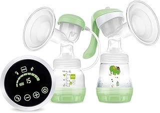 MAM 2-in-1 Single Electric Breast Pump | Quiet and Comfortable Pumping | Soft Silicone Breast Funnel | Newborn Essentials | Green (Various Designs)