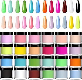 Acrylic Nail Powder Kit - 24 Colors for Nail Extension, DIY at Home for Beginners