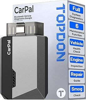 TOPDON CarPal A, OBD2 Scanner, All System Diagnosis, Wireless Bluetooth Diagnostic Tool, Vehicle Health Check, Smog Check, Repair Guide, Engine Inspection, Vehicle Performance Test