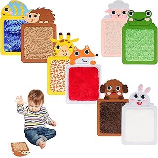 8Pcs Sensory Mats for Kids - Educational Animals Sensory Pads Fidget Toys for Kid Toddler Baby, Autism Sensory Tiles Wall Panel Disorder Toys for Tactile Play/Anxiety Relief, Playful Learning Gift