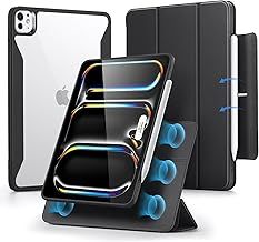 ESR for iPad Pro 13 inch Case, iPad Pro 13 2024 Case with Pencil Holder, Removable Magnetic Cover, Vertical Stand, Fully Supports Apple Pencil Pro and Pencil (USB-C), Rebound 360 Series, Black