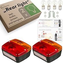 fouraces trailer lights - 2 set, with wiring diagram, tail rear light, accessories, lamps for car, caravan, van, truck