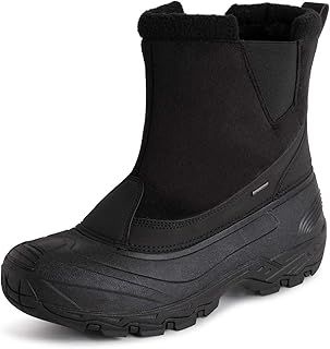 Polar Mens Waterproof Outsole Deep Tread Fully Faux Fur Lined Winter Durable Snow Boots