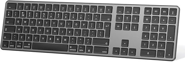 OMOTON Wireless Bluetooth Keyboard for Mac (MacBook/MacBook Air/MacBook Pro/iMac/iMac Pro/Mac Pro), Rechargeable Keyboard for Mac OS, with 3 Bluetooth channels, Quiet Typing, QWERTY