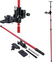 TOPWAY Laser Level Telescopic Pole 115-300 cm High Carbon Steel Extendable Floor to Ceiling Laser Rod with Holder and Nylon Bag, for Rotary Cross Line Lasers Fast and Flexible Positioning