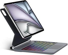 Magic Keyboard Case for iPad Air 13" (M3) 2025 - UK Layout 7 Colors Backlit Trackpad Bluetooth Keyboard, Floating Magnetic Design Case for iPad Pro 12.9 inch 6th/5th/4th/3rd, Black