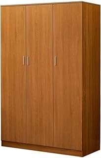 Panana 3 Door Wardrobe with Hanging Rail, 6 Shelves Storage Cupboard Closet, Triple Wardrobe for Bedroom Furniture (Brown)