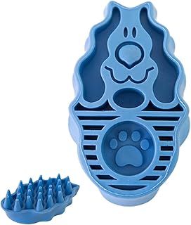 Dog Bath Brush, Zoom Groom Dog Brush, Dog Shampoo Brush, Dog Grooming Brush, Zoom Groom, Pet Bath Massage Silicone Comb, For Detangling And Removing Loose Undercoat Or Shed Fur(Blue)