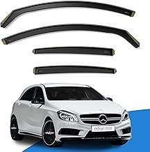 Wind Deflectors | Fits: Mercedes A-Class W176 (2012-2018) 5 Door Hatchback 4pc Set | In-Channel Rain Guards for Wind, Rain & Sun Protection, Easy Installation - Tinted