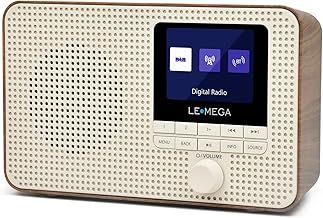LEMEGA DR3 DAB Radio with Bluetooth,Mains and Battery Powered Portable Kitchen DAB+/FM Radios,40 Preset Stations,Dual Alarm Clock,TFT Colour Display - Black
