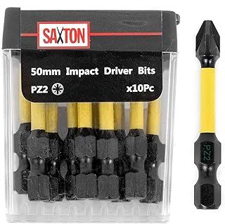 Saxton 10x PZ2-50mm Pozi-Drive 2 Impact Duty Screwdriver Drill Driver Bits Sets Tic Tac Box Dewalt Milwaukee Bosch