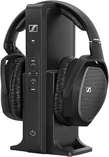 Sennheiser RS 175 digital wireless over-ear headphones - bass boost and surround sound for home and TV entertainment systems, black