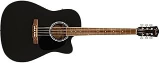 Fender FA-25CE Dreadnought Acoustic Guitar, Walnut Fingerboard, Black