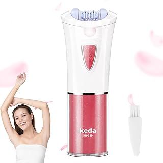 Cordless Facial Epilator for Women - Electric Smooth Glide Hair Removal With LED Cold Light - Lady Shaver for Face, Bikini Line, Armpits, Arms, Legs, Chin