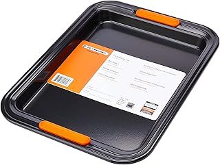 Le Creuset Non-Stick Carbon Steel Small Rectangular Baking Tray, 32.2 x 24 x 2.58 cm, Matte Black, 46078320010000