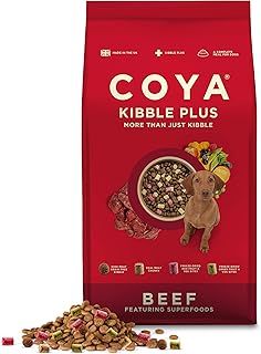 COYA Kibble Plus Beef (1.5kg) | Complete Grain Free Dog Food with Freeze-Dried Raw Meat, Fruit and Vegetables | Dry Dog Food, Hypoallergenic, High in Protein & Fibre
