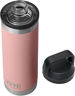 YETI Rambler Bottle Chug, Vaccum Insulated Stainless Steel Bottle with Chug Cap, Sandstone Pink, 18 oz (532 ml)