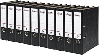 10 x Rexel A4 Lever Arch Files, Black, 500 Sheets Capacity, 75 mm Spine Width, Strong & Durable Paper on Board, Ideal for Filing and Archiving at Home, School and The Office, AZ2115547